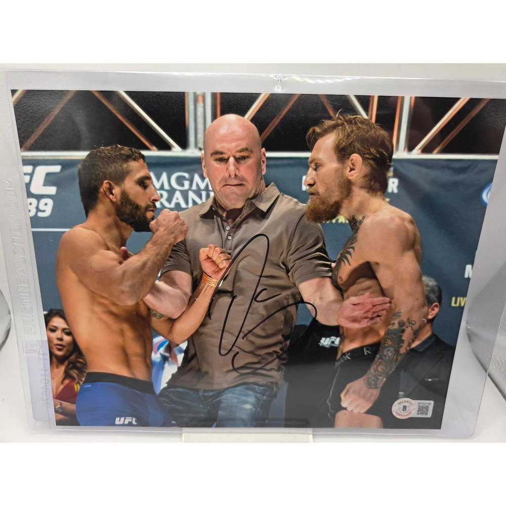 Dana White Signed UFC 8x10 Photo Conor McGregor Chad Mendes Beckett BAS BF02758